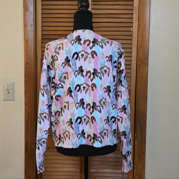 EUC Alice + Olivia Gleeson Stace Face Print Sweater Size Small Petite - Picture 3 of 4